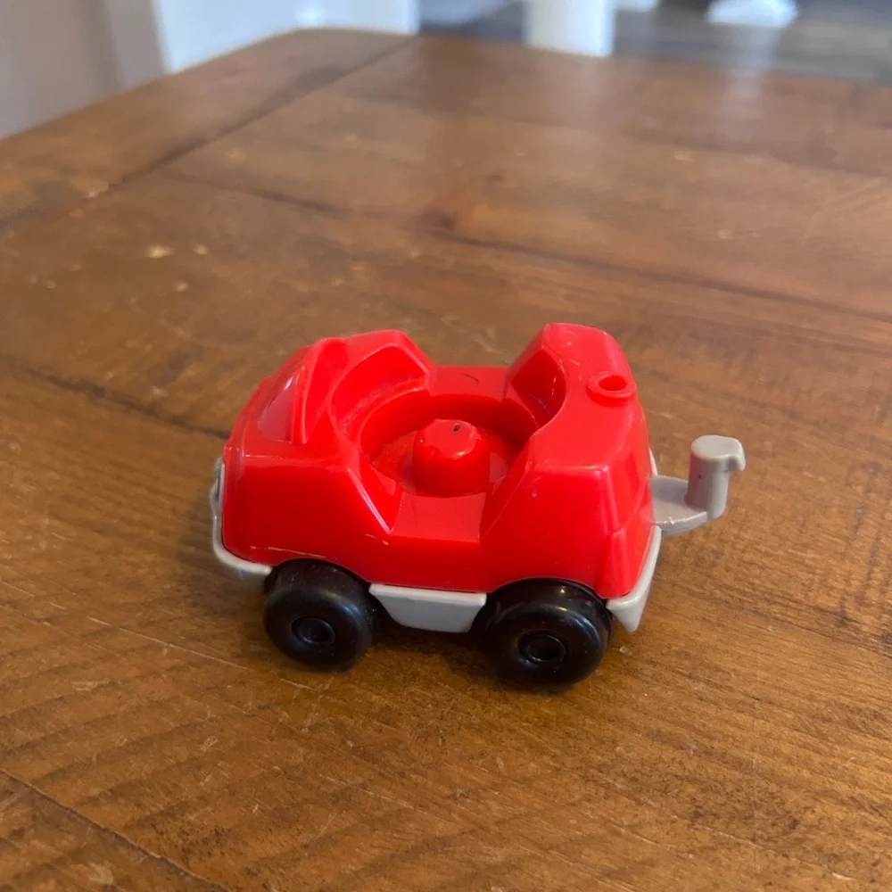 Fisher Price Little People red car with hitch as is